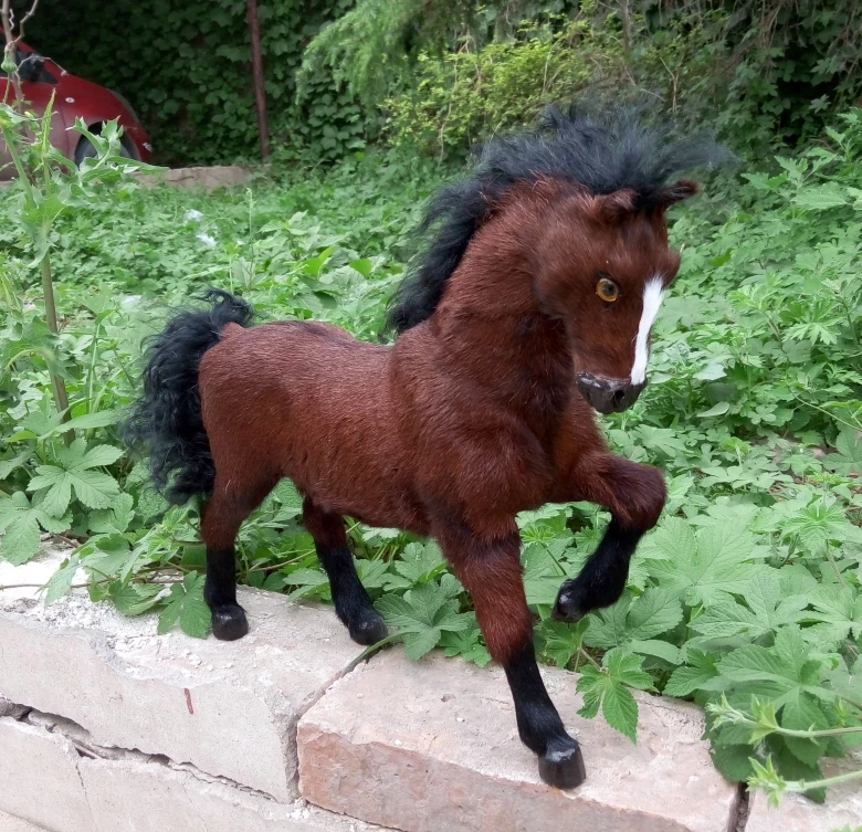 simulation horse toy polyethylene&furs brown horse model gift about 20x6x19cm 
