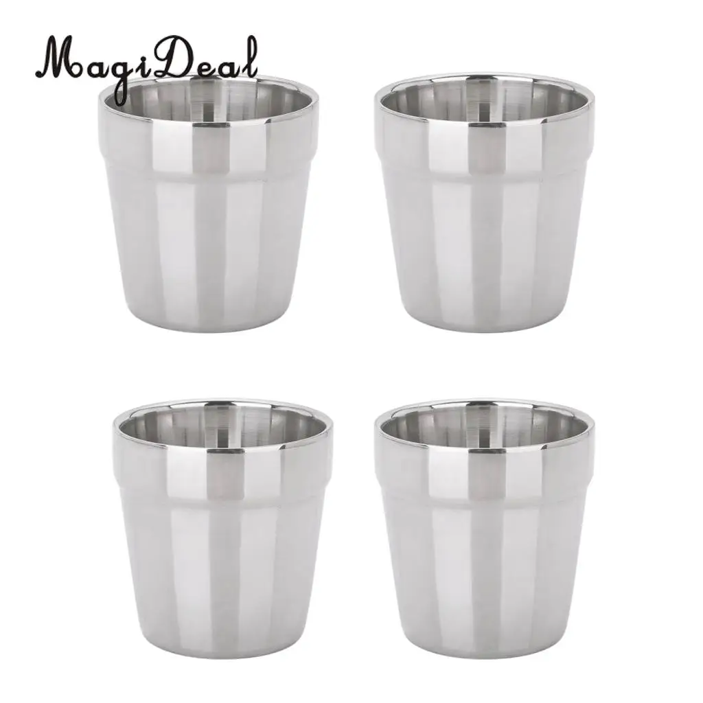 4 pieces Stainless Steel Cups Pint Cup Coffee Beer Mug