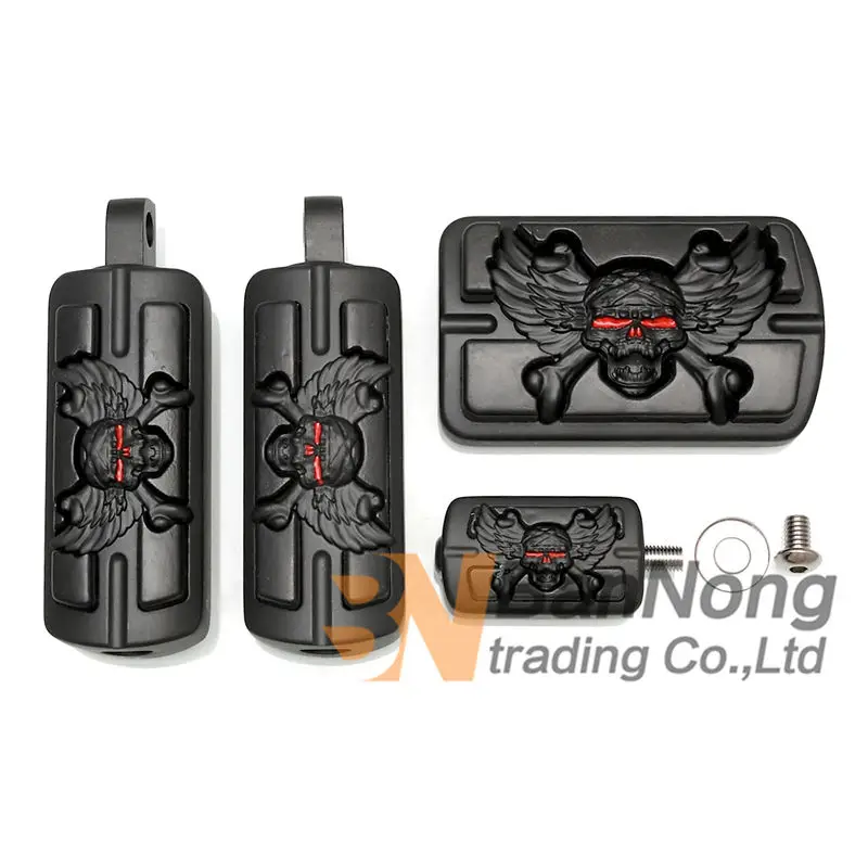 Накладка на педаль тормоза с черепом и подножкой для Harley Sportster 883 1200 Softail Electra Glide Dyna