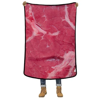 

EHOMEBUY 3D Blanket Fresh Meat 3D Printed Quality Cover Sofa Flannel Air Conditioning Warm Personalized 3 Sizes Available