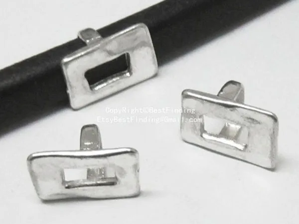 

Square donut Licorice leather findings 10x6mm liciroce square sliders -LF54