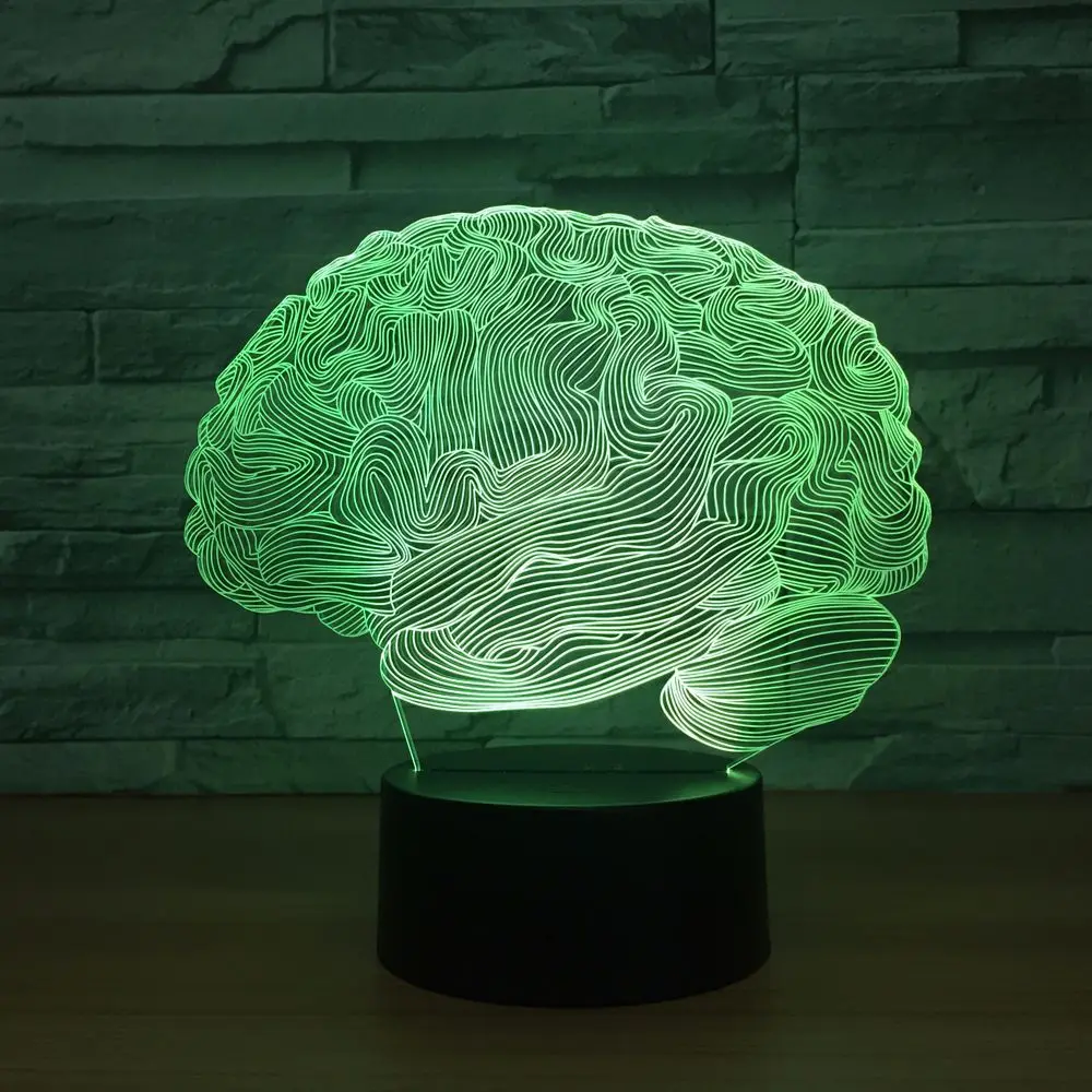 

Brain Modeling 3d Led Colorful Night Light Creative Electronic Products Usb Led 3d Light Fixtures Kids Room Led Kids Lamp