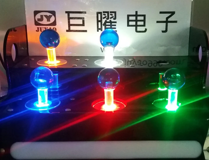 

5V single color lighted Illuminated joystick with blue or white Transparent top Ball and microswitch for game machine