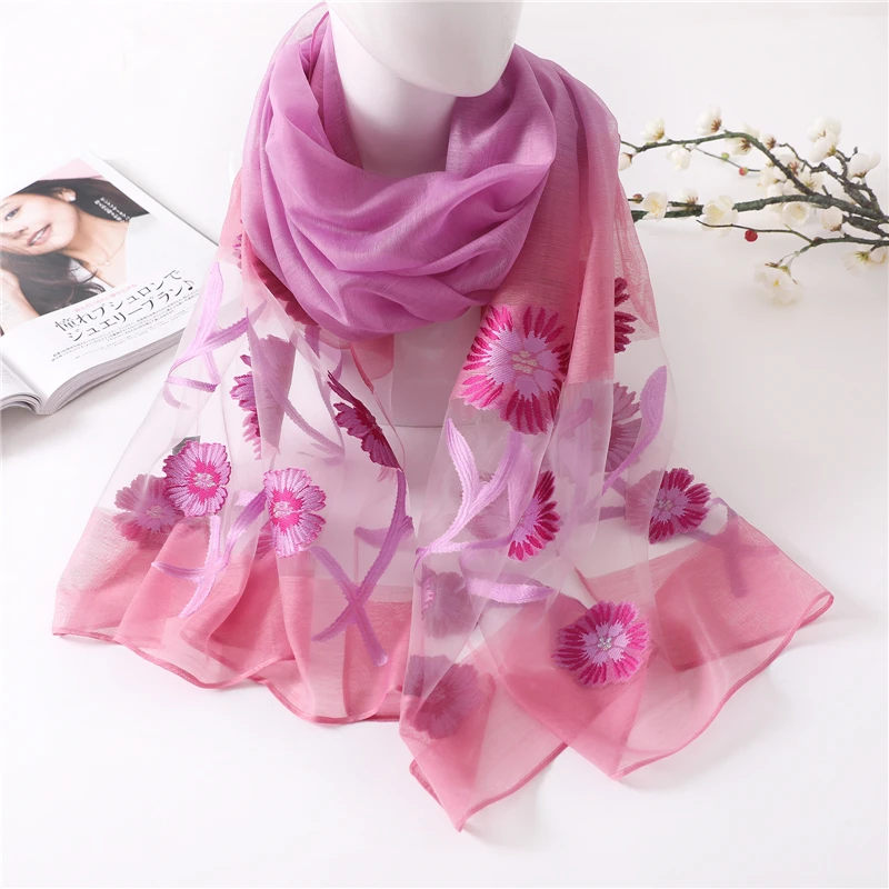 Дизайнерский брендовый женский шарф летние шелковые шали хиджабы женские накидки пашмины органза пляжные палантины шарфы платки - Цвет: A14-12