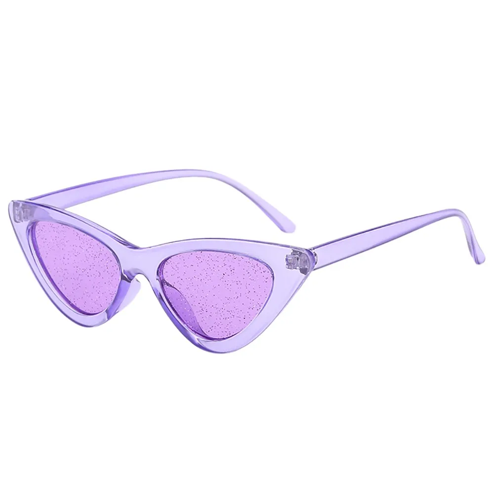 Модные солнцезащитные очки "кошачий глаз", винтажные прозрачные солнцезащитные очки "кошачий глаз" с блестками, ретро очки, модные очки для вождения в ночное время# LD - Название цвета: Синий