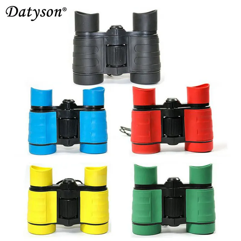 5pcs/lot 4x30 Plastic Children Binoculars Pocket Telescope Maginification For Kids Outdoor Games