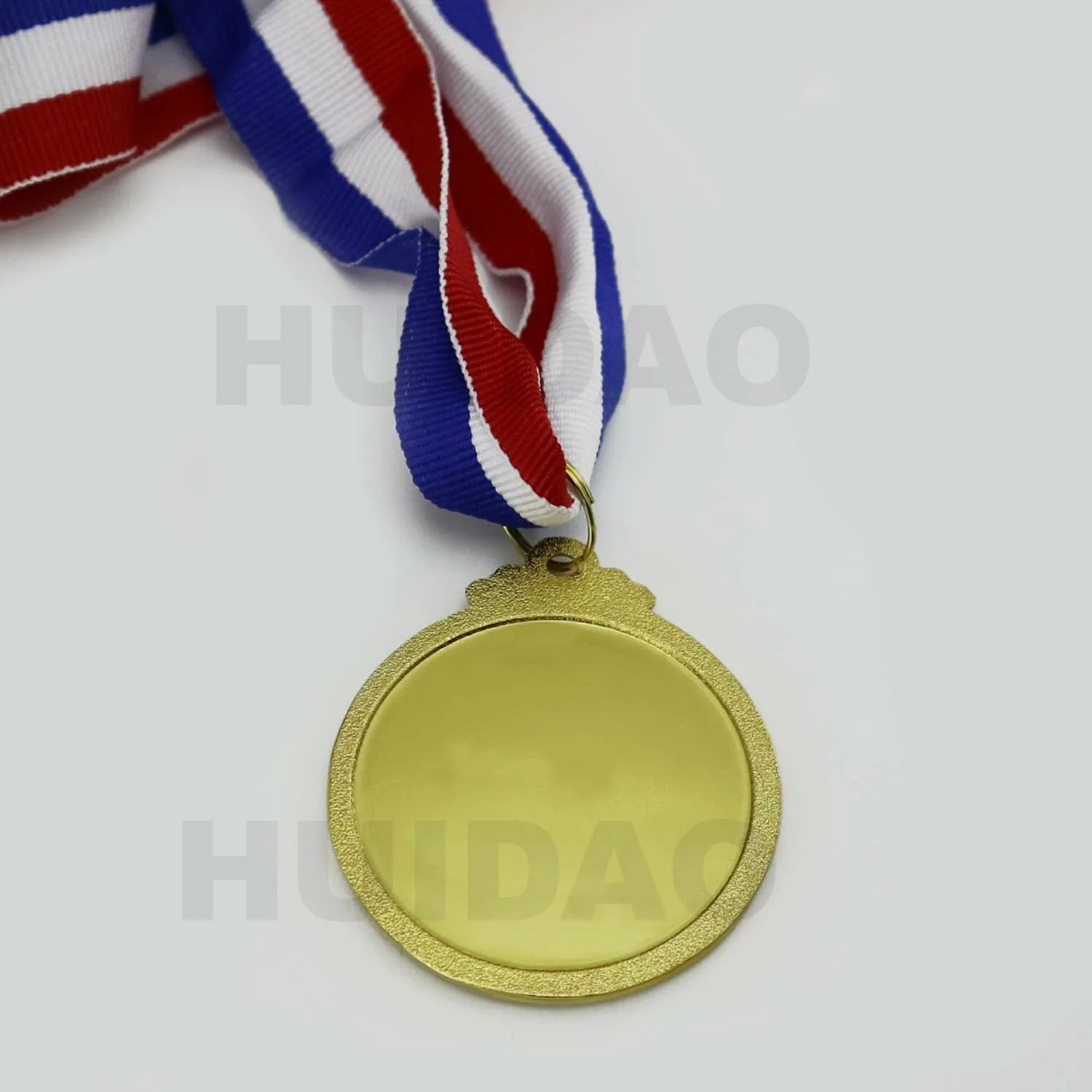 TriColor Ribbon Red White Blue 1.75" Silver Finished Medal for Soccer Tournament 