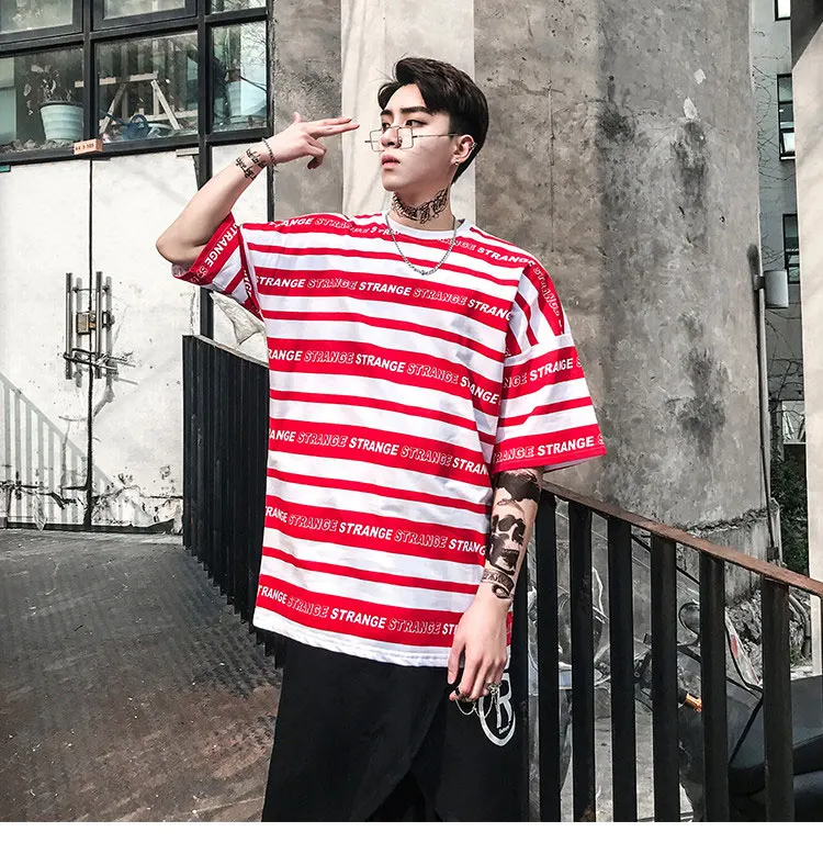 Hiphop Street Camisa Swag Rasgados Vintage Rap Mens Clothing  (1)