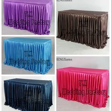 Цена оптовой продажи Ice Silk Юбка для стола \ Скатерти плинтус для украшение для свадьбы