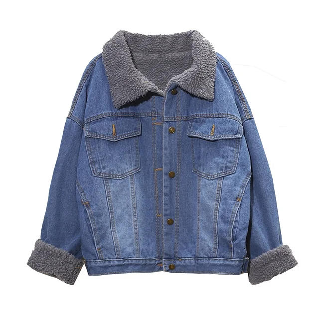 jean jacket with sheepskin lining