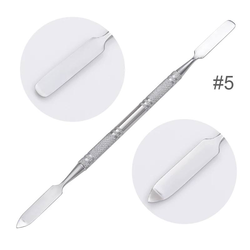 Двусторонний инструмент для наращивания ногтей, инструмент-ложка, нескользящая ручка, польский крем, цветная палочка, палитра для маникюра, набор инструментов для дизайна ногтей - Цвет: Pattern 5