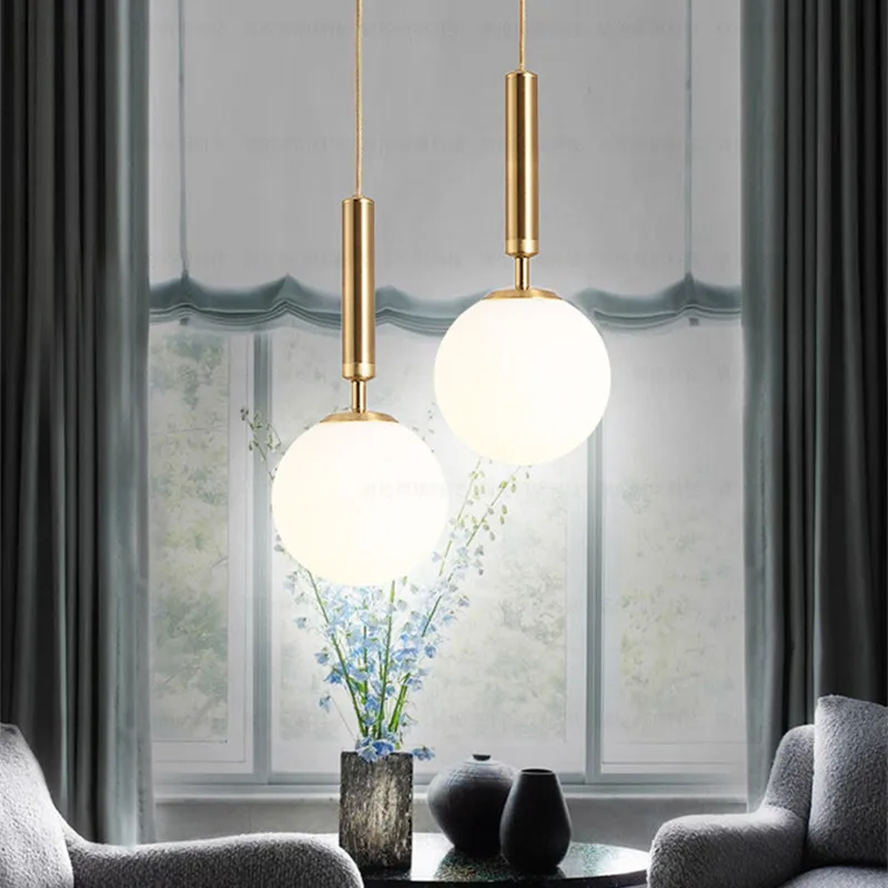  New Nordic Style Dinning Room Led Chandelier Ins Hot Magic Bean Brass Cafe Aisle Bedside Light Fixt - 32981733231