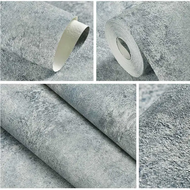 Винтажная однотонная настенная бумага домашний декор водонепроницаемые пестрые обои рулон для стен Papel контакт серый рулон обоев