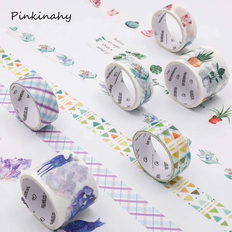 

4pcs/Set Lovely Unicorn Coffee Life Green Plants Sakura Washi Tape Adhesive Tape DIY Scrapbooking Sticker Label Masking Tape 063