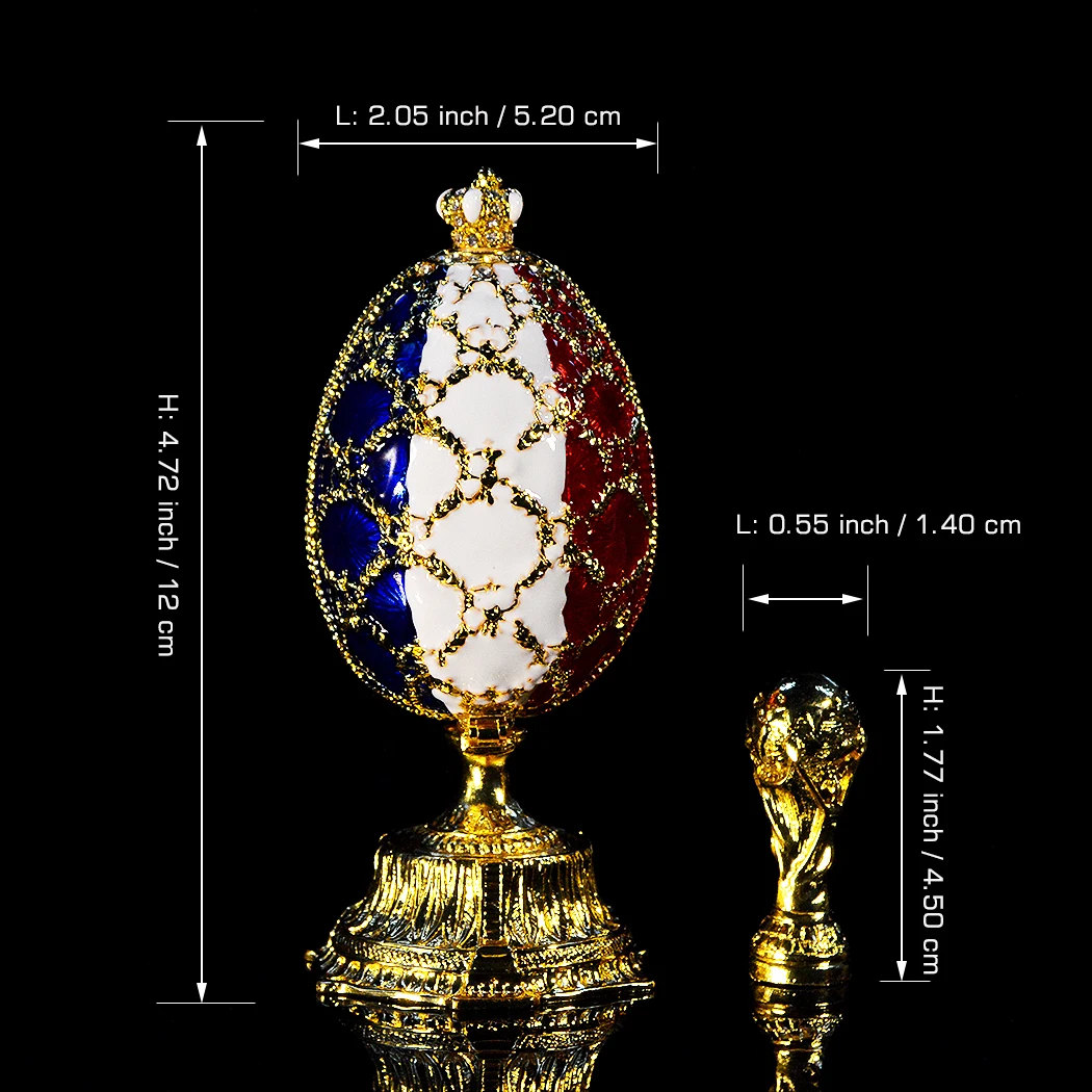 

QIFU new arrive 2018 World Cup champion France faberge eggs for home decor