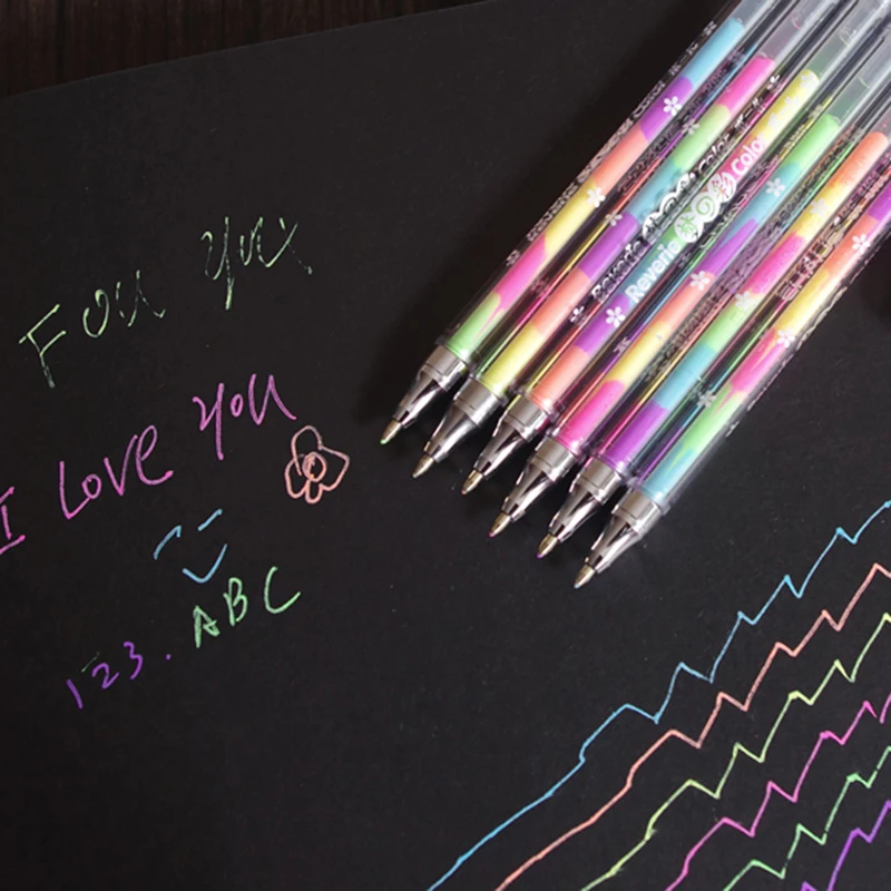 

1Pcs Gradient 6 Colors in Gel Pens Office & School Supplies Ballpoint Pens