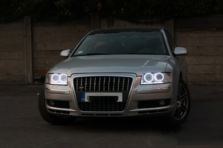 para Audi a8 2009 Acessórios Farol Multi-cor Rgb Led Anjo Olhos Auréola Anel Olho Drl rf Controle Remoto s8 2004 2005 2006 - 8 Cheap Acessórios para luzes do carro