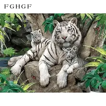 FGHGF животное фотография на стене акриловая краска по номерам Diy Краска ing по номерам детский подарок Раскраска по номерам тигр