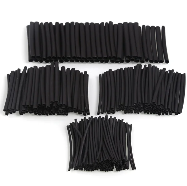 

High quality 415PCS Ratio 2:1 Polyolefin 10 Sizes Shrinkable Tubing Cable Wire Wrap Sleeve Assorted Heat Shrink Tube Black