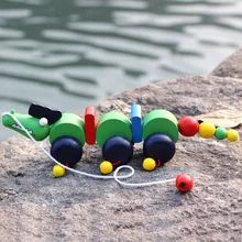 Детские игрушки классическая деревянная тяга вдоль крокодила малыша очаровательная игрушка-каталка подарки животные игрушки для детей#40