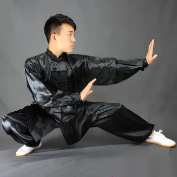 

USHINE HX11 white black yellow Tai Chi performance clothing long-sleeve KungFu uniform Wushu TaiChi uniform Children Man Woman
