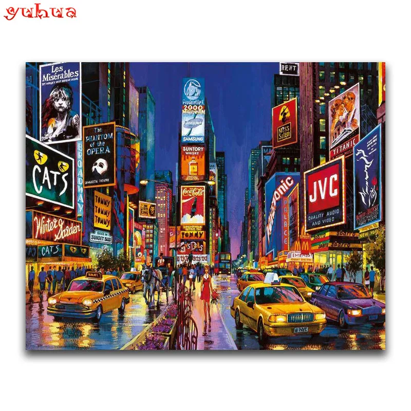DIY 3D Diamond mosaic scenery Full Square Diamond embroidery street Full Round Diamond painting Cross stitch city_