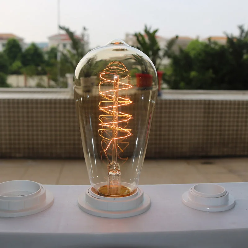 

Retro lamp st64 st58 vintage Dimmable bulb e27 incandescent bulb 220v holiday lights 40w filament lamp lampada for home decor