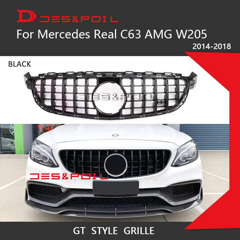 Для Mercedes C Class Real C63 AMG GT решетка вертикальный передний бампер гоночный гриль- Купе Седан 2 двери 4 двери C63S