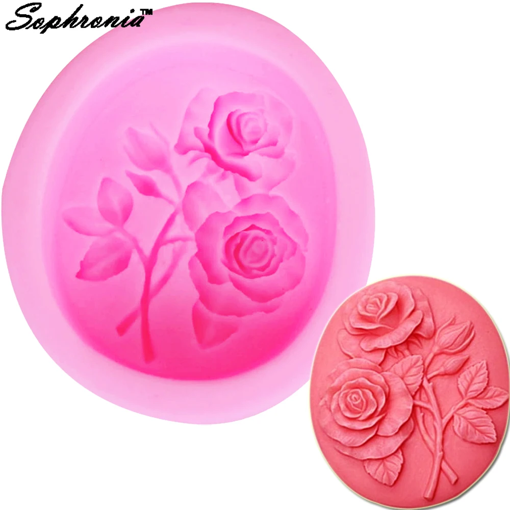 S030 Rose Leaves Candle Moulds Soap Mold Kitchen-Baking Resin Silicone Forms Home Decoration DIY Clay Craft Soap-Making Supplier | Дом и сад