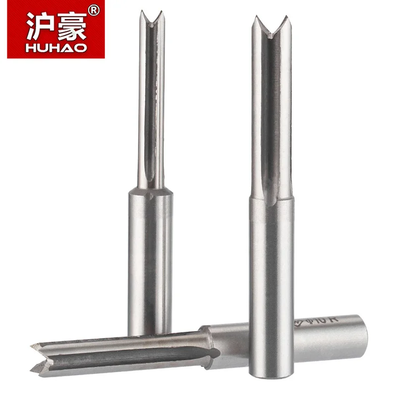 

HUHAO 1/4 Woodworking Tool Grooving Router Bits Slotting Alloy Four-flute Straight Cutter High Speed Steel Tenon Tool For Wood