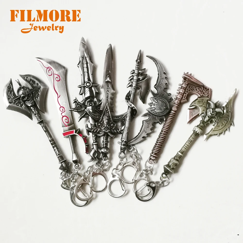 

22Styles Game Keychains Frostmourne Warglaive of Azzinoth Ashbringer Alloy KeyRing Holder Chaveiro 12cm KeyChain Pendant Jewelry