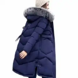 2018 зимняя Дамская мода куртка с капюшоном меховой воротник толстый теплый длинное пальто большой Размеры 3xl пальто Щука дамы пальто Chaqueta