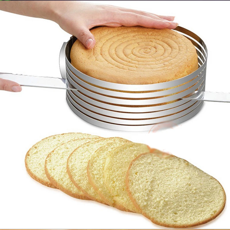 

1pcs ice mould adjustable slice mousse ring Cake Slicer Mold Cut Tools with Adjustable Ring for DIY Cooking Baking Mousse Pastry