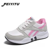 FeiYiTu/женские кроссовки; женская обувь; дышащая обувь; Tenis Femininos; Повседневная корзина; Femme Chaussure Femme; цвет серый, белый