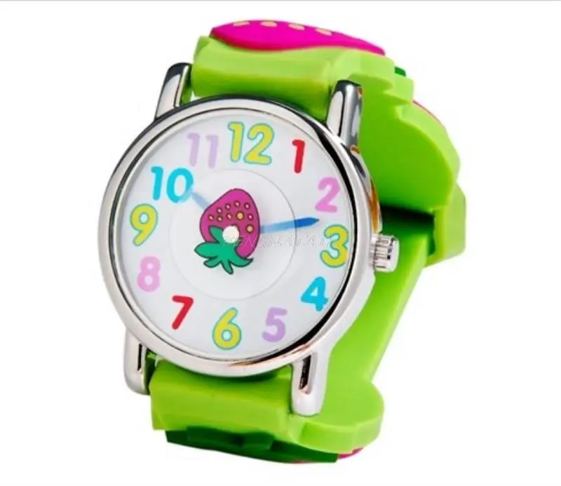 Уиллис Дети часы Элитный бренд часы кварцевые часы Аналоговые 3D Клубника резиновые детские спортивные Водонепроницаемый часы PENGNATATE
