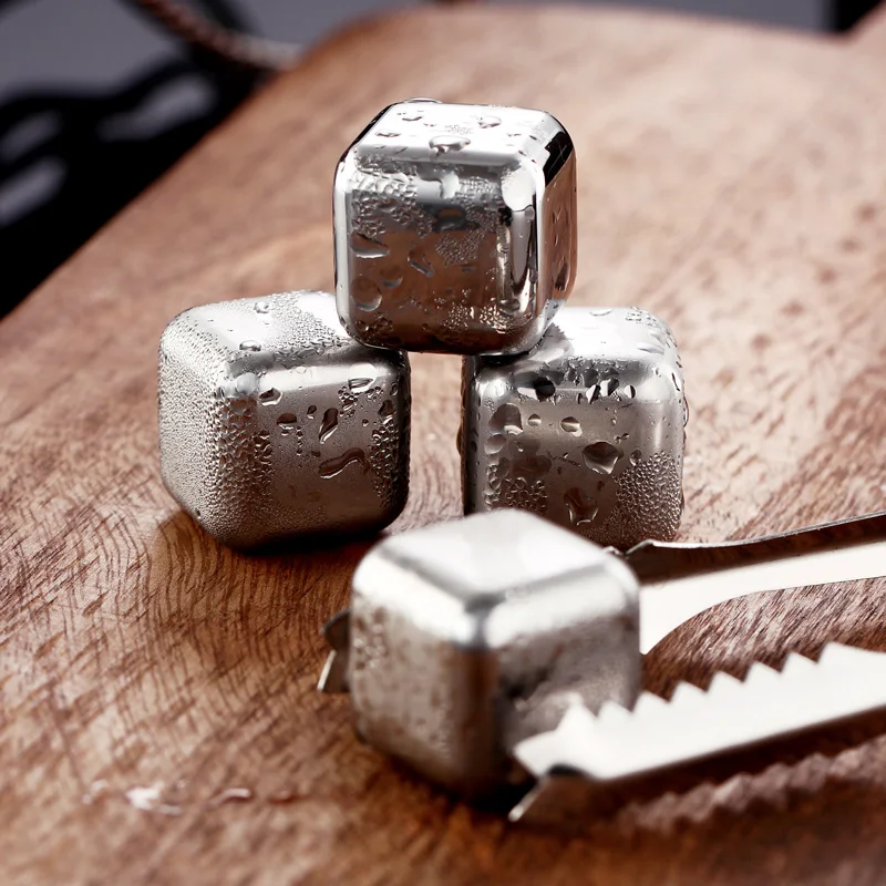 

New High Quality Stainless Steel Whiskey Stones Ice Cubes Soapstone Chillers Stone Drink Party Gift cold