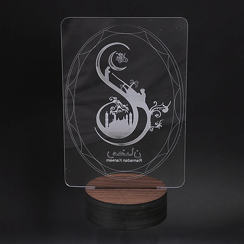 3D Eid Mubarak светодиодный настольный светильник Eid Al-Fitr декоративный Рамадан Карим ночной Светильник Рамадан Мубарак Настольный светильник(Питание от USB