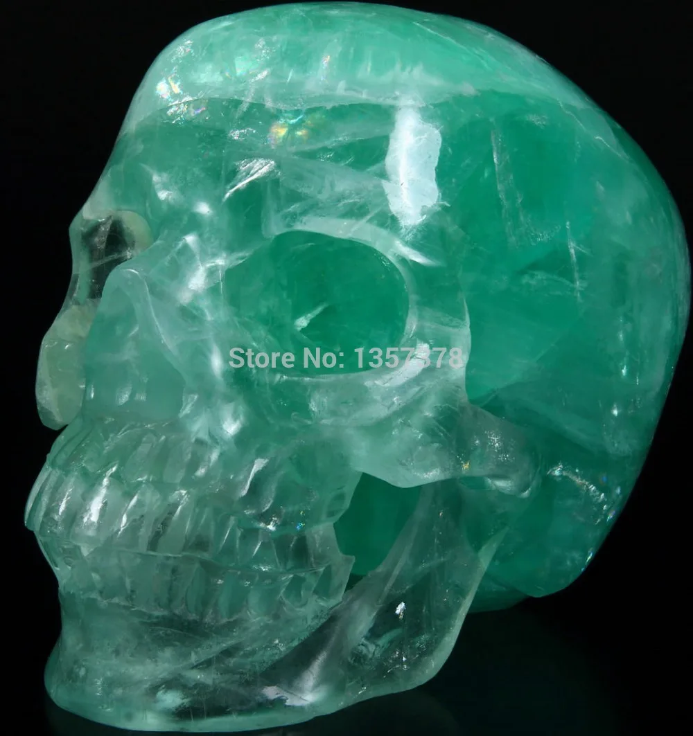 

huij 00133 LIFESIZE FLUORITE Crystal Skull,Super Realistic,Crystal Healing