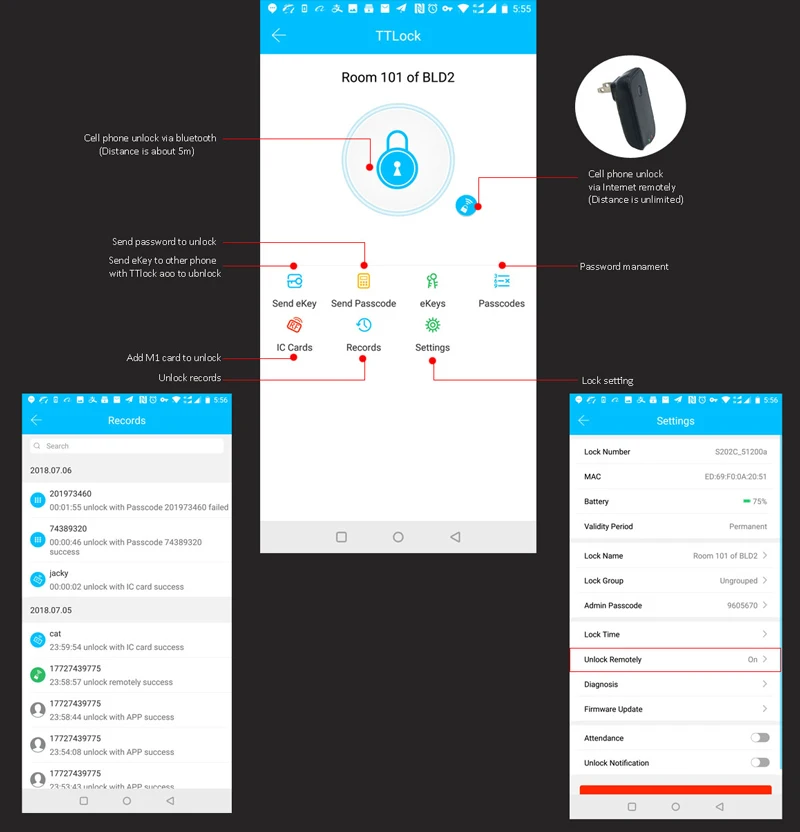 Электронный цифровой дверной замок без ключа умный пульт дистанционного управления Bluetooth кодовый дверной замок разблокировка с приложением TTlock, кодом, картой M1 и ключом