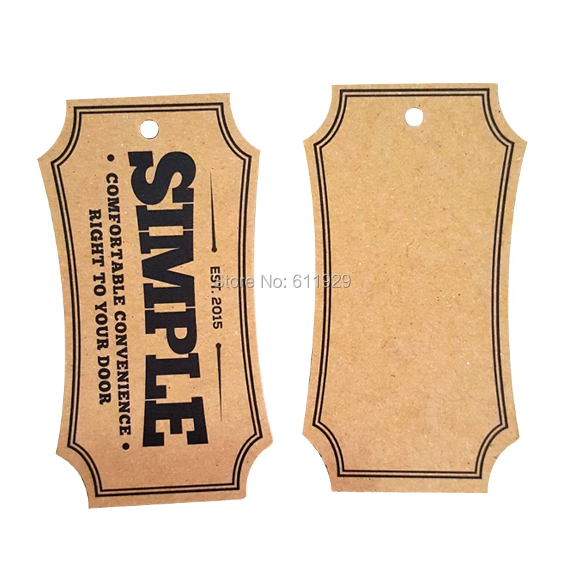 Custom retro clothing kraft paper tags/shape cutting labels/garment tags printing/clothing main
