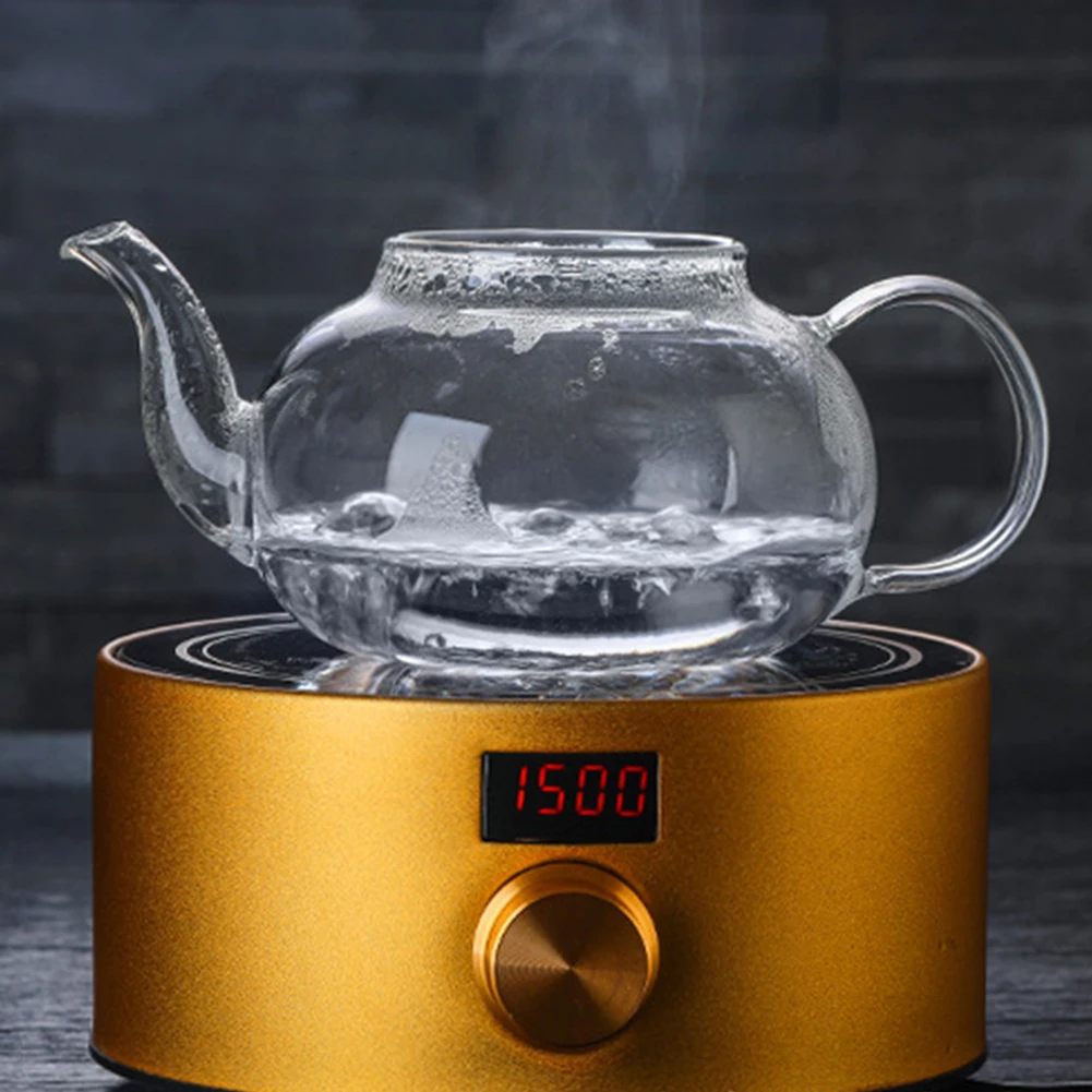 Качественный прозрачный чайный горшок из боросиликатного стекла с ситечком для заварки из нержавеющей стали, жаростойкий чайный горшок, набор инструментов
