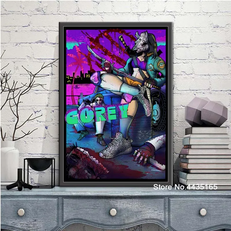 

Posters and Prints Hotline Miami Hot Game Poster Canvas Painting Wall Art Picture for Living Room Home Decor Minimalism