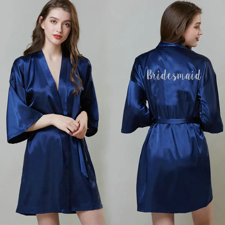 

Owiter new bride bridesmaid bridal wedding robes with mother sister of the bride wedding gift kimono satin robes 006
