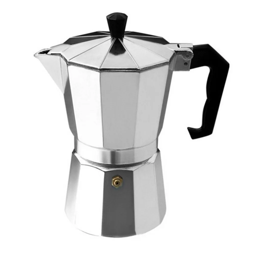 Moka Эспрессо кофеварка Percolator Pot 3 чашки/6 чашек Алюминиевый 8 угловых эспрессо Плита