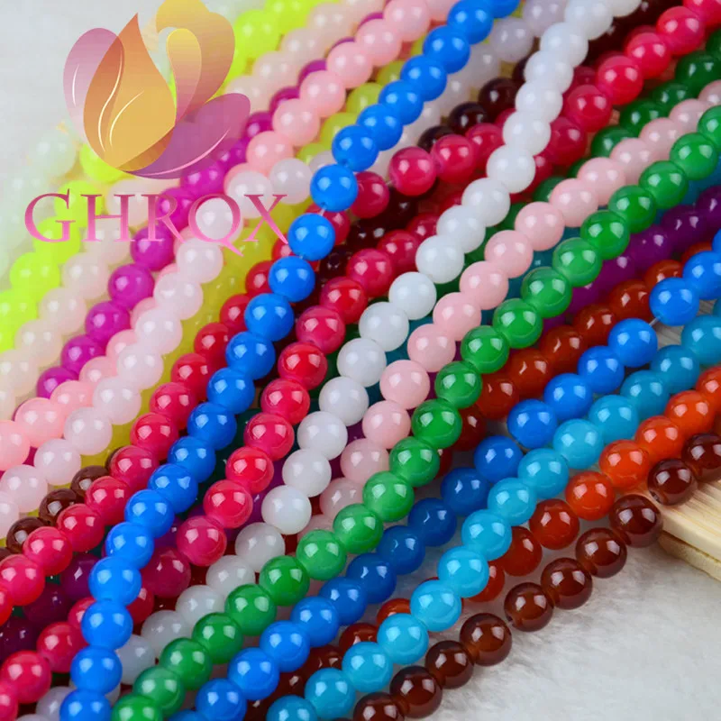 

6mm Candy beads glass Round Beads Jewelry Accessories 30 pcs