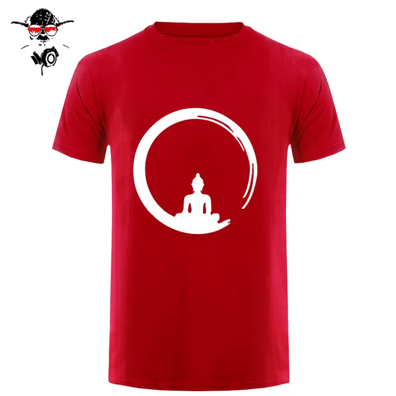 С коротким рукавом пользовательские дзен медитация Будда Футболка мужская гик его и ее дна футболки