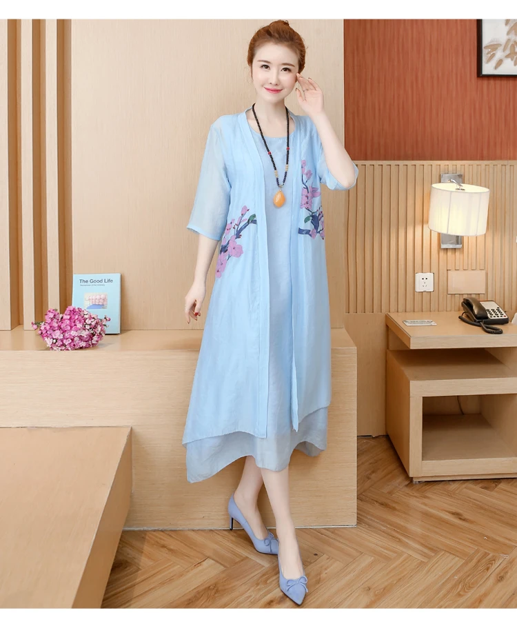 Dress Women Plus Size White Cotton Linen Vintage Summer Dress Long 2 Piece Set Elegant Beach Maxi Dresses for Women 2019 Vestido5