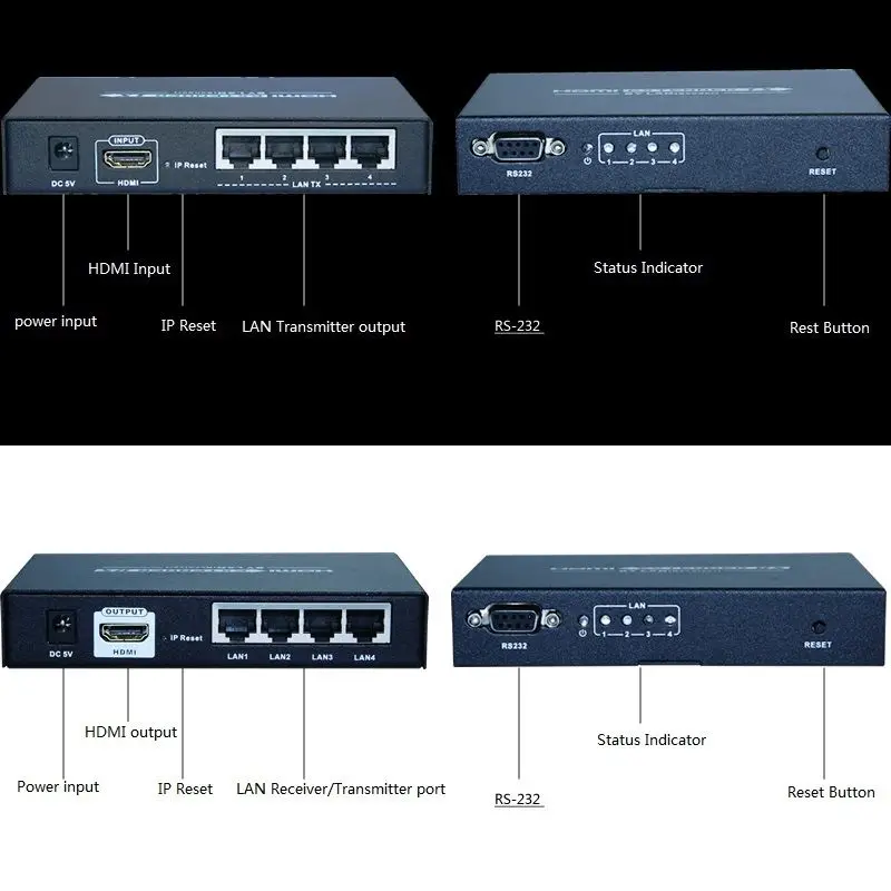 LENKENG LKV374 HDMI 1080P удлинитель с концентратором 4-LAN выход, более Cat5e/Cat6 до 120 м