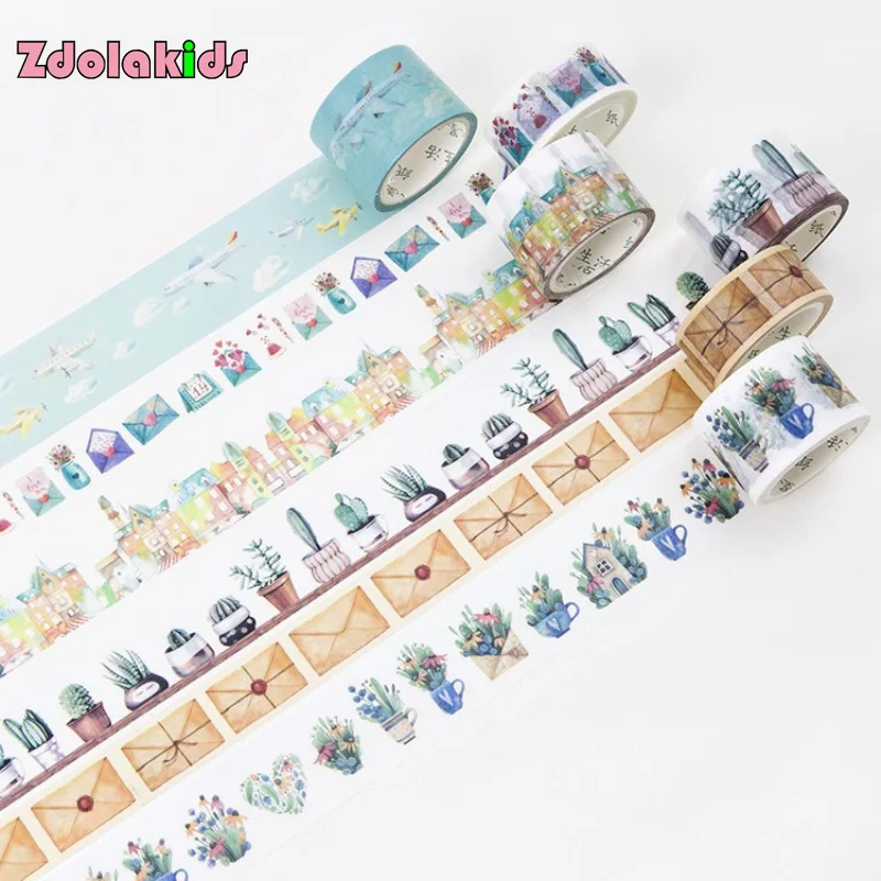 

Travel Life European Landscape Washi Tape DIY Decoration Scrapbooking Planner Masking Tape Adhesive Tape Kawaii Stationery