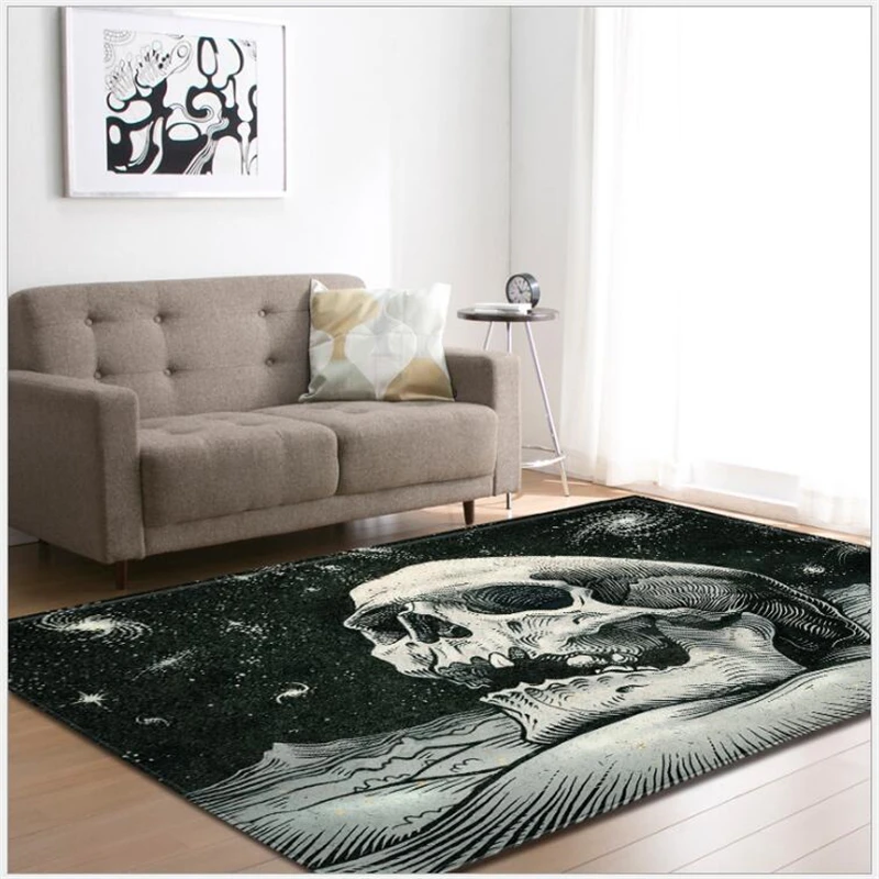 Aovoll Area Rug For Living Room Skull Pattern Carpet Christmas Area Rug For Living Room Skull Pattern